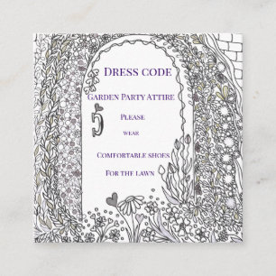 Carte D'accompagnement Code vestimentaire de mariage floral pour porte de