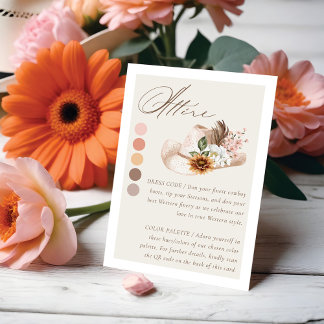 Carte D'accompagnement Code vestimentaire Floral Boho Western Casquette M