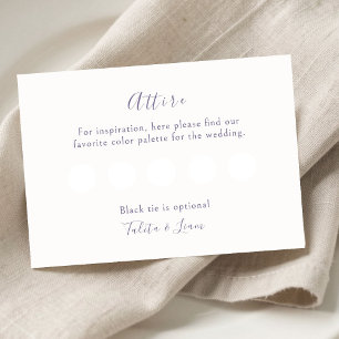 Carte D'accompagnement Code vestimentaire mariage Pastels tenue vierge 