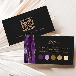 Carte D'accompagnement Code vestimentaire tenue de soirée mariage Purple