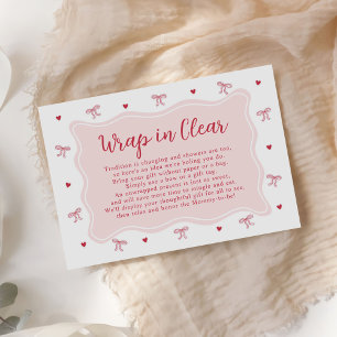 Carte D'accompagnement Cœur à l'arc enveloppe de Baby Shower de la Saint-