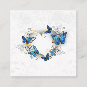 Carte D'accompagnement Coeur bijoux avec papillons Morpho