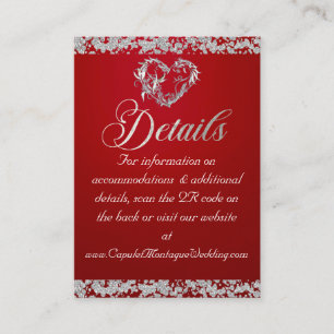 Carte D'accompagnement Coeur et Parties scintillant romantiques, QR Code