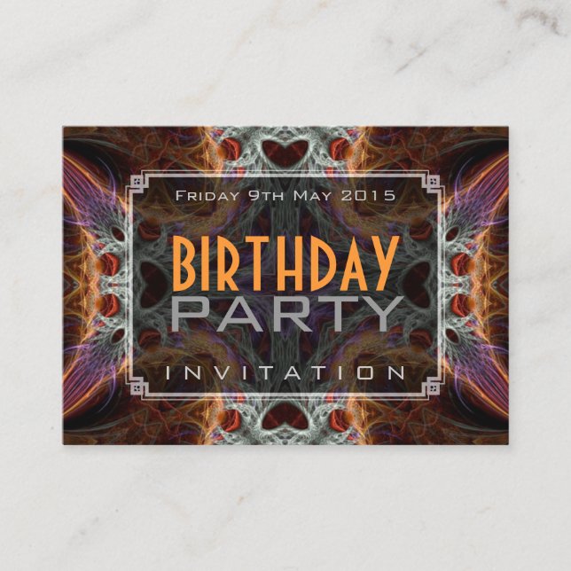 Carte D'accompagnement Coeurs d'amour fractal Anniversaire Mini Invitatio (Devant)