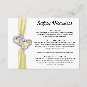 Carte D'accompagnement Cœurs de diamant Mesures de sécurité Ruban jaune