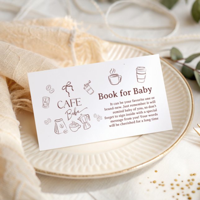 Carte D'accompagnement Coffee Cafe Bebe Brewing Book for Baby Shower (Créateur téléchargé)