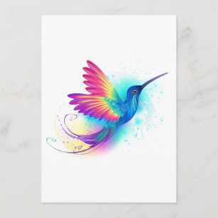 Carte D'accompagnement Colibri arc-en-ciel exotique