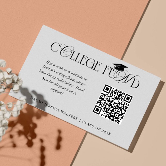 Carte D'accompagnement Collage de typographie élégante Code QR du fonds d (Créateur téléchargé)