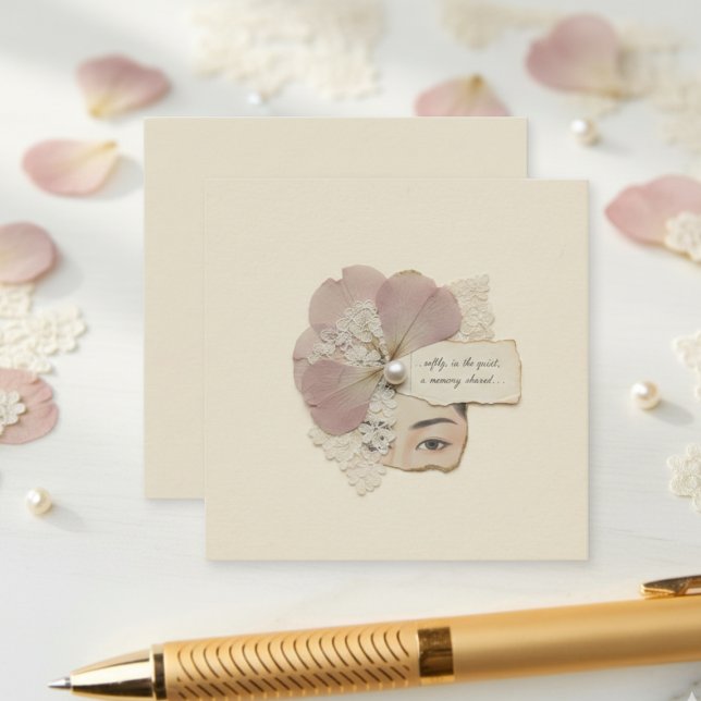 Carte D'accompagnement Collage floral élégant & Ukiyoe (Créateur téléchargé)