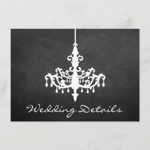 Carte D'accompagnement Collection de mariage élégant lustre tableau noir