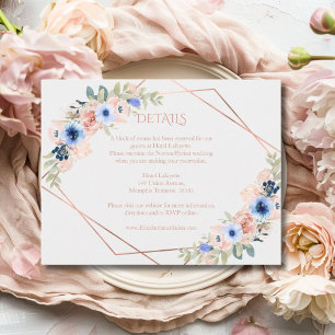 Carte D'accompagnement Collection de mariage Peach Blue