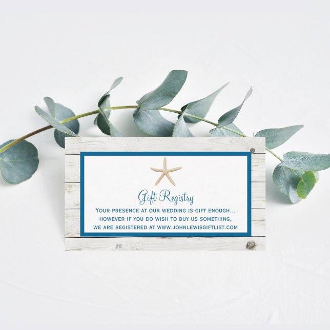 Carte D'accompagnement Collection de mariage Starfish sur une plage de bo (Créateur téléchargé)
