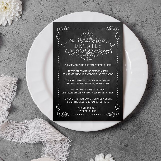 Carte D'accompagnement Collection de Mariages Ornate Chalkboard (Créateur téléchargé)