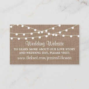 Carte D'accompagnement Collection de Mariages Rustic Burlap
