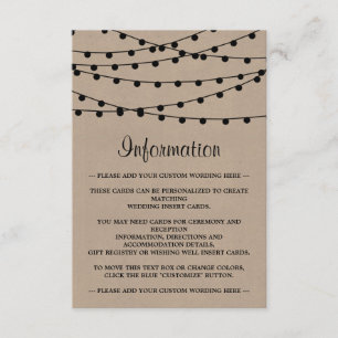 Carte D'accompagnement Collection de Mariages Rustic Kraft