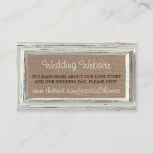 Carte D'accompagnement Collection de Mariages Rustic White Frame & Burlap