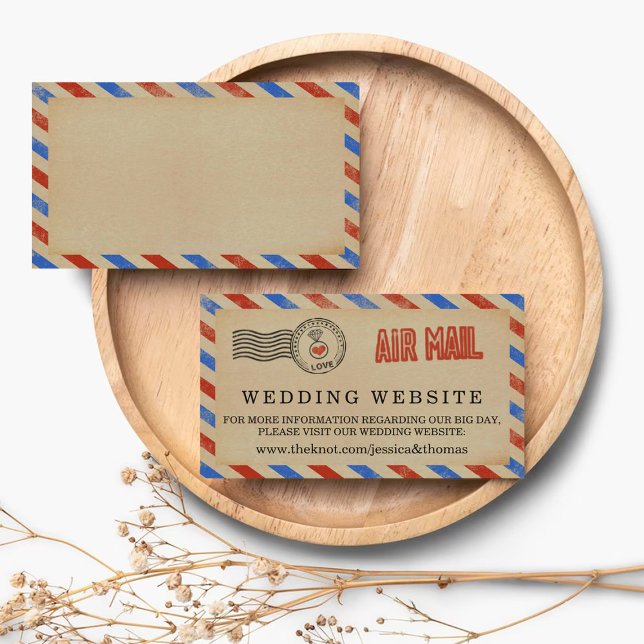 Carte D'accompagnement Collection de Mariages Vintages Airmail (Créateur téléchargé)