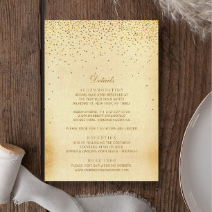 Carte D'accompagnement Collection Vintage de Mariage Glam Gold Confetti