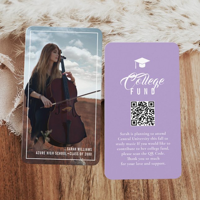 Carte D'accompagnement College Fund Modern Minimal Typography Lavender (Créateur téléchargé)