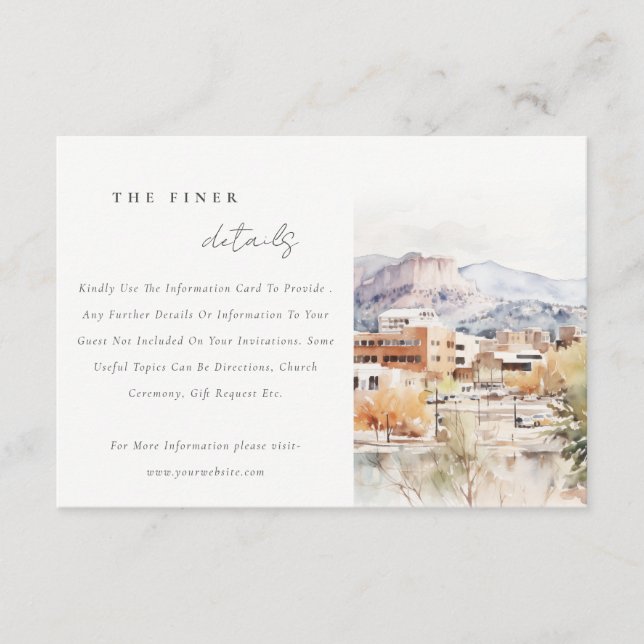 Carte D'accompagnement Colorado Springs, Colorado Wedding Details (Devant)