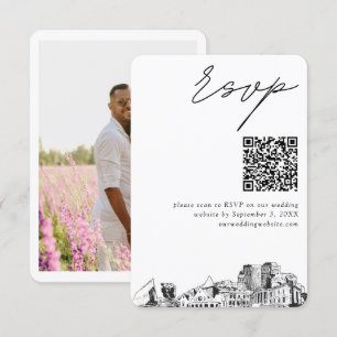 Carte D'accompagnement Colorado Springs Mariage moderne RSVP QR Code