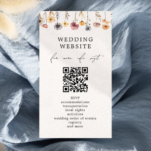 Carte D'accompagnement Coloré Floral Mariage QR Code Détails du site web