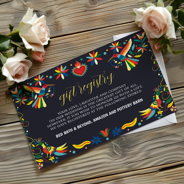 Carte D'accompagnement Coloré mexicain Cinco de Mayo Fiesta Mariage (Mexican Colorful Cinco de Mayo Fiesta Wedding Enclosure Card)