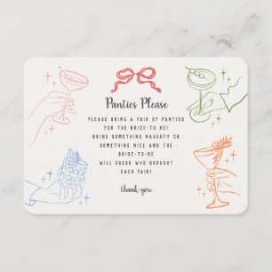 Carte D'accompagnement Coloré Retro Cocktail Bach Parties culottes Insére