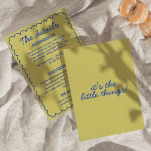 Carte D'accompagnement Coloré Retro Funky Modern Frame Détails du Mariage