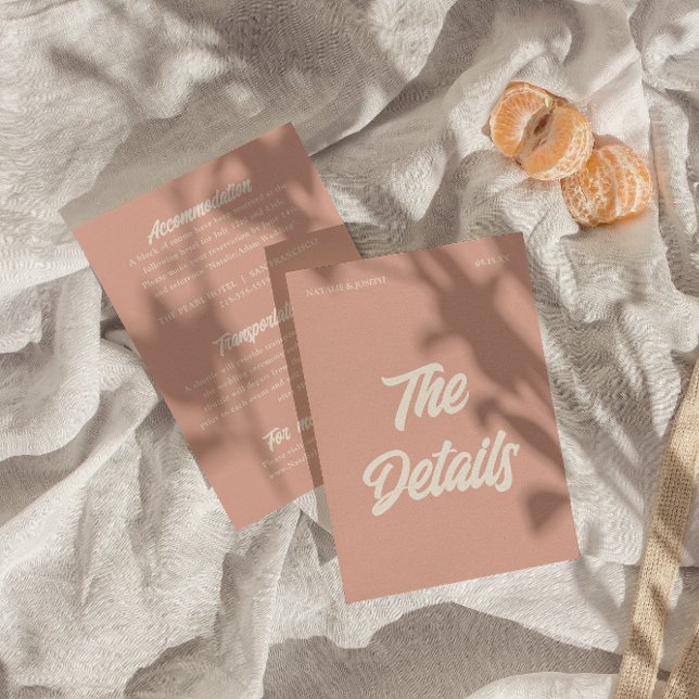 Carte D'accompagnement coloré Rétro Minimal Amusement Moderne Mariage Dét (Créateur téléchargé)