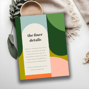 Carte D'accompagnement Coloré Super Arche rétro Bold Mariage détail