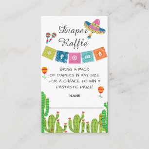 Carte D'accompagnement Colorée mexicaine Fiesta Cactus diaper raffle