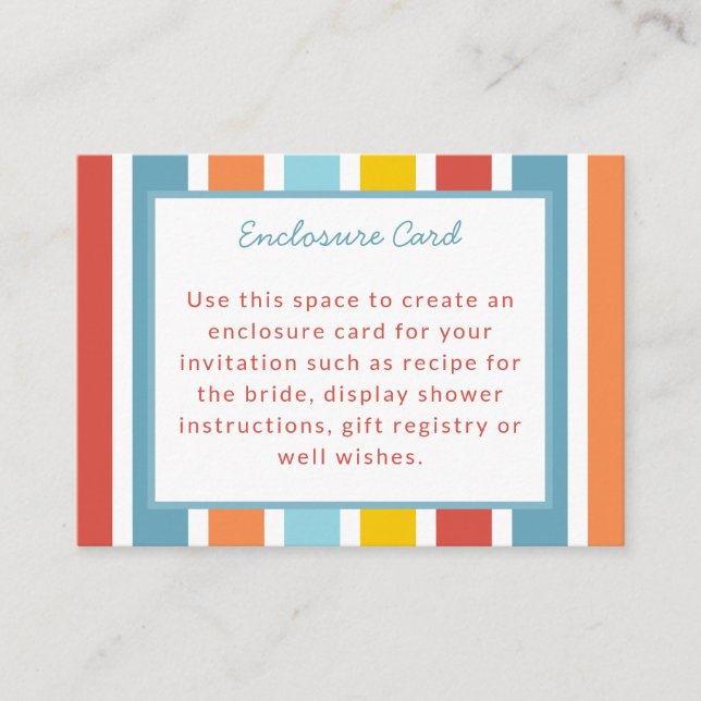 Carte D'accompagnement Colorful Birthday Party Enclosure Card (Devant)