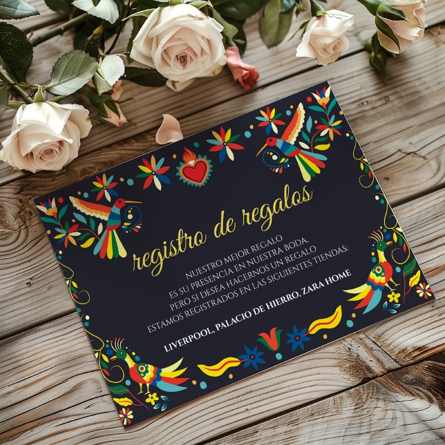Carte D'accompagnement Colorful Cinco de Mayo Fiesta Spanish Wedding (Colorful Cinco de Mayo Fiesta Spanish Wedding Enclosure Card)