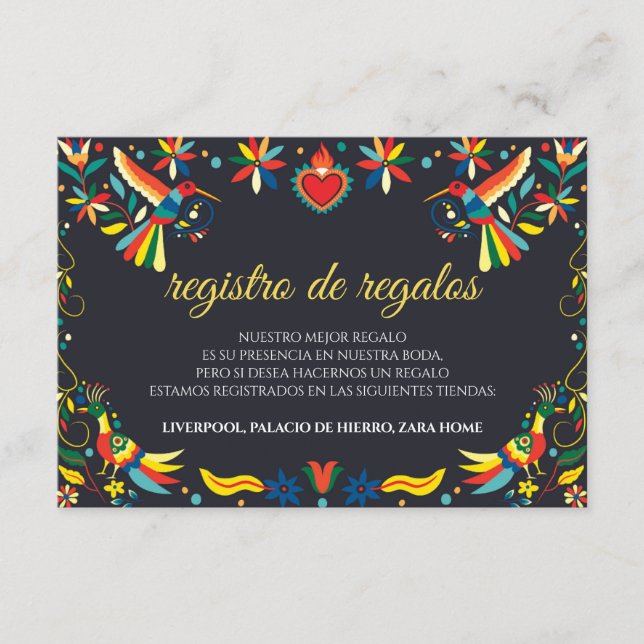 Carte D'accompagnement Colorful Cinco de Mayo Fiesta Spanish Wedding (Devant)