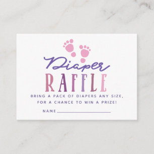 Carte D'accompagnement Coloris tendance Fille Baby shower Déchets Raffle