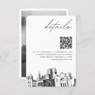 Carte D'accompagnement Columbus Mariage Détails modernes Code QR