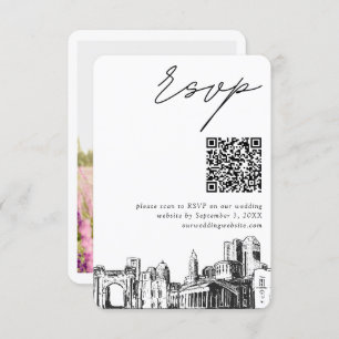 Carte D'accompagnement Columbus Mariage moderne RSVP QR Code