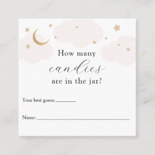 Carte D'accompagnement Combien dans le Jeu de Baby shower Jar Pink Moon