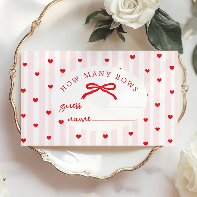 Carte D'accompagnement Combien d'arcs Ruban rouge Saint-Valentin Coquette (Créateur téléchargé)