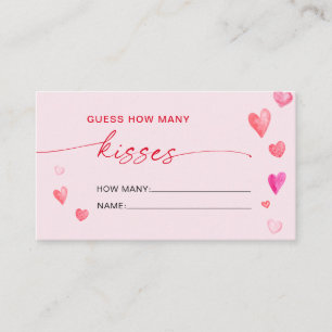 Carte D'accompagnement Combien de baisers Fête des mariées Saint Valentin
