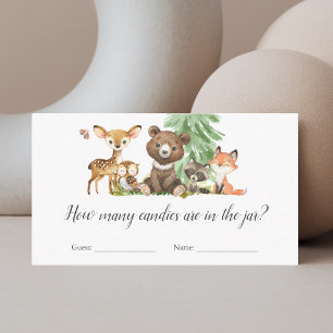 Carte D'accompagnement Combien de bonbons Jeu Animaux Baby shower foresti