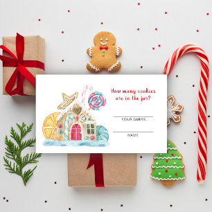 Carte D'accompagnement Combien de cookies jeu - Maison en pain d'épices