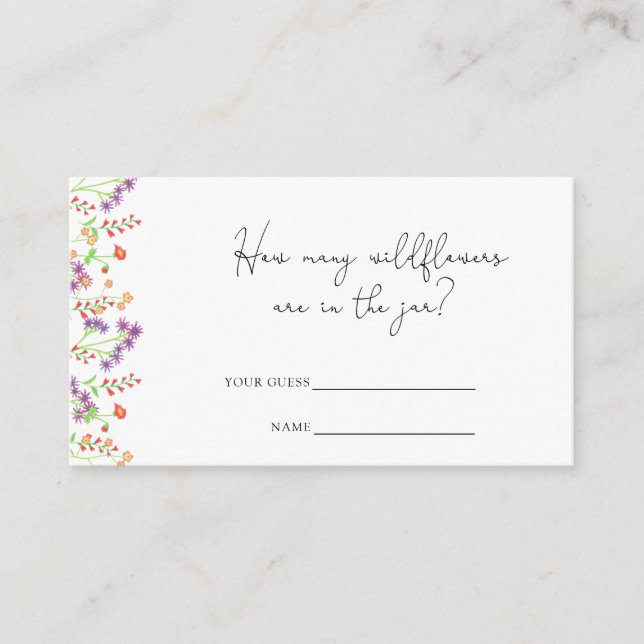 Carte D'accompagnement Combien de fleurs sauvages sont dans le bocal (Devant)