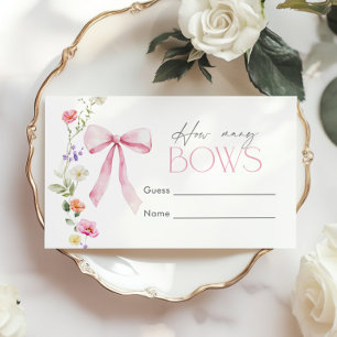 Carte D'accompagnement Combien de lignes Fleur sauvage rose Baby shower
