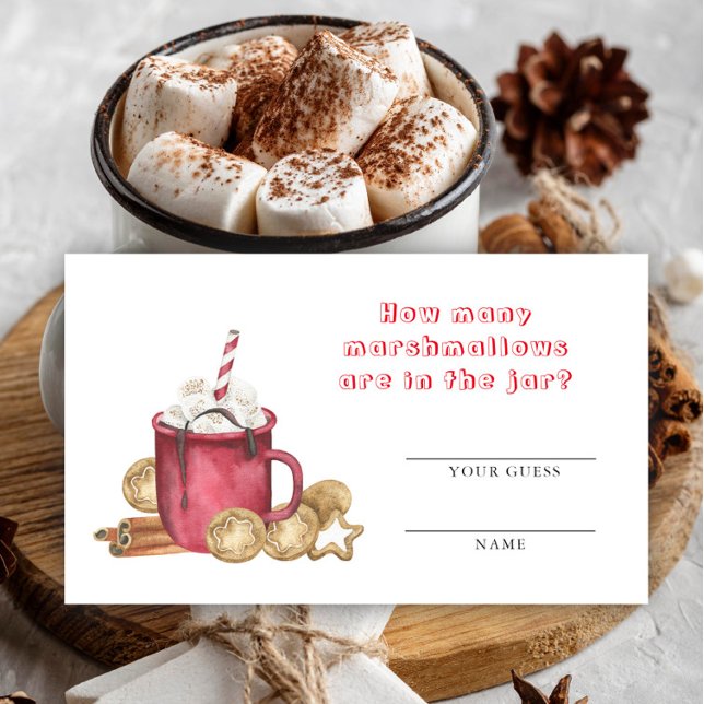 Carte D'accompagnement Combien de marshmallow jeu - baby shower de cacao  (Créateur téléchargé)