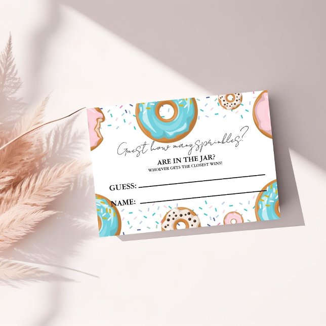 Carte D'accompagnement Combien de SPrinkles dans le jeu de Baby shower Ja (Créateur téléchargé)