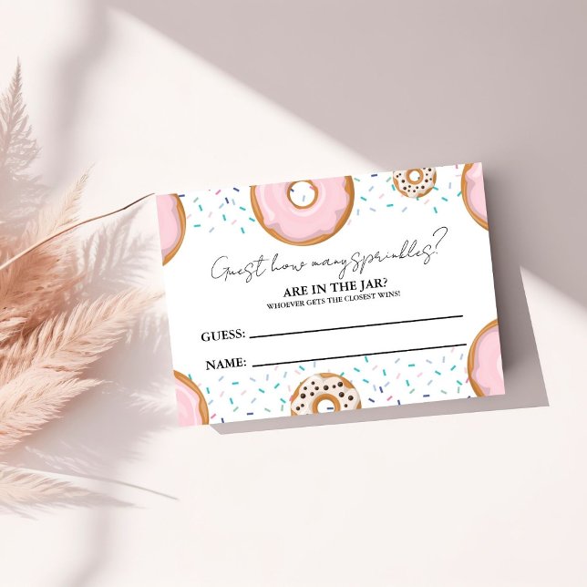 Carte D'accompagnement Combien de SPrinkles dans le jeu de Baby shower Ja (Créateur téléchargé)