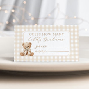 Carte D'accompagnement Combien de teddy grahams jeu de baby shower