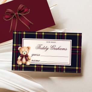 Carte D'accompagnement Combien de teddy grahams Ours en peluche carreaux